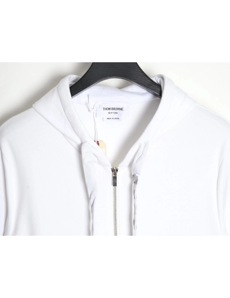Thom Browne yarndyed drawstring zipper jacket TSK1,Thom Browne Jacket,Jacket,APPAREL