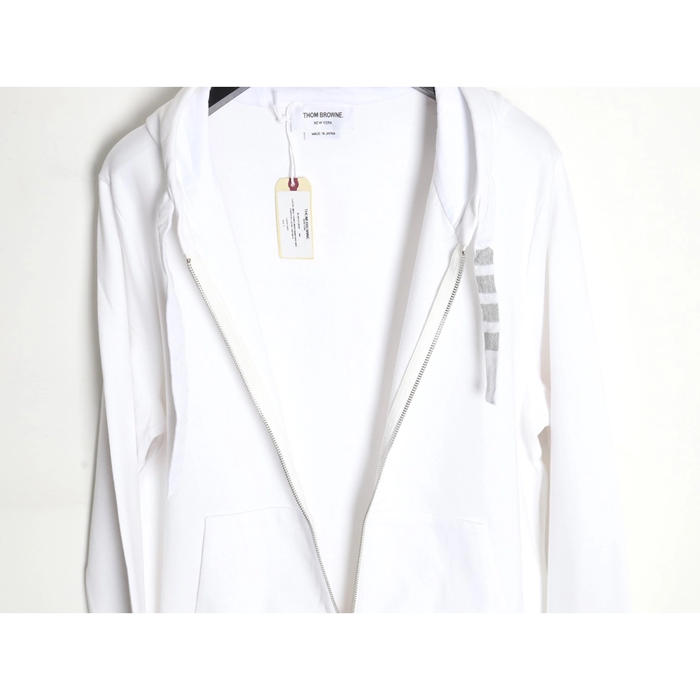 Thom Browne yarndyed drawstring zipper jacket TSK1,Thom Browne Jacket,Jacket,APPAREL