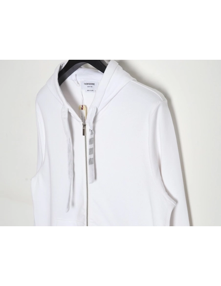 Thom Browne yarndyed drawstring zipper jacket TSK1,Thom Browne Jacket,Jacket,APPAREL