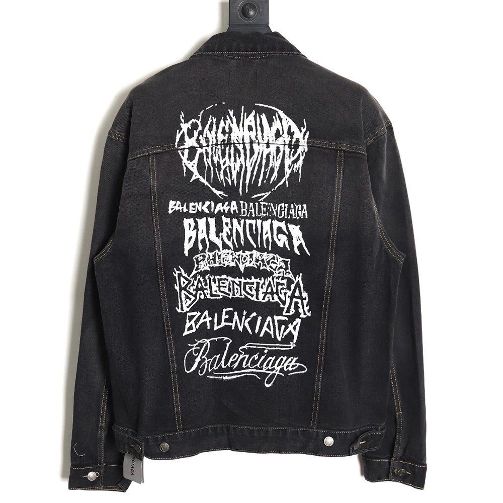 Balenciaga 24SS Year of the Dragon limited graffiti denim jacket,Balenciaga Jacket,Jacket,APPAREL