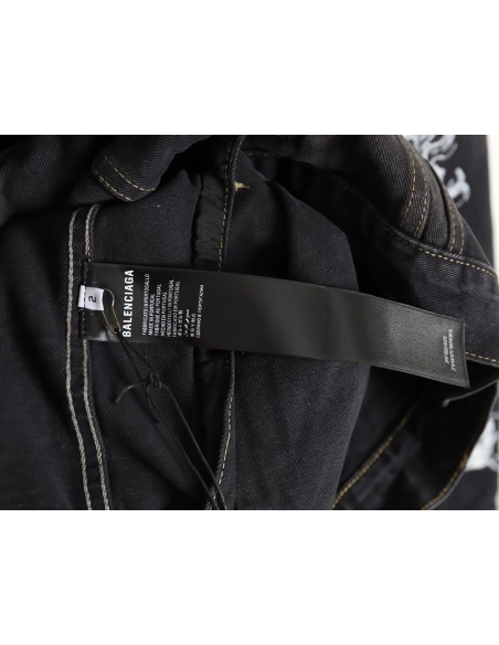 Balenciaga 24SS Year of the Dragon limited graffiti denim jacket,Balenciaga Jacket,Jacket,APPAREL