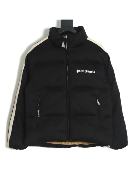 Moncler x Palm Angels joint logo color strip embroidered logo down jacket,Moncler Jacket,Jacket,APPAREL