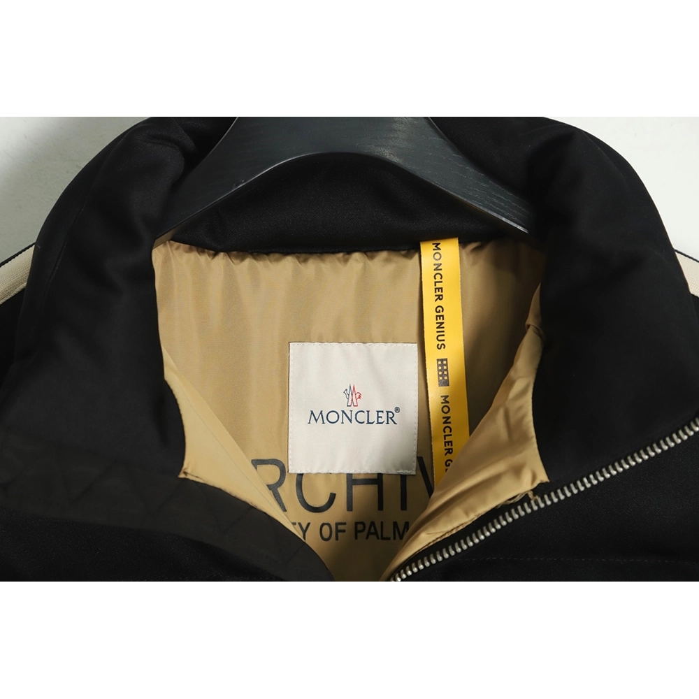 Moncler x Palm Angels joint logo color strip embroidered logo down jacket,Moncler Jacket,Jacket,APPAREL