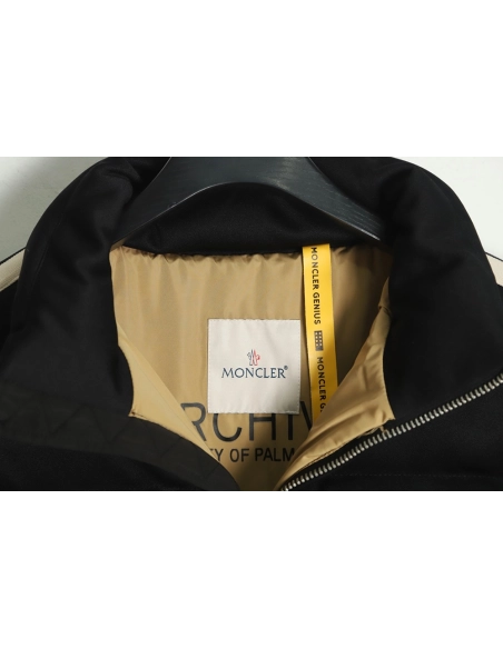 Moncler x Palm Angels joint logo color strip embroidered logo down jacket,Moncler Jacket,Jacket,APPAREL