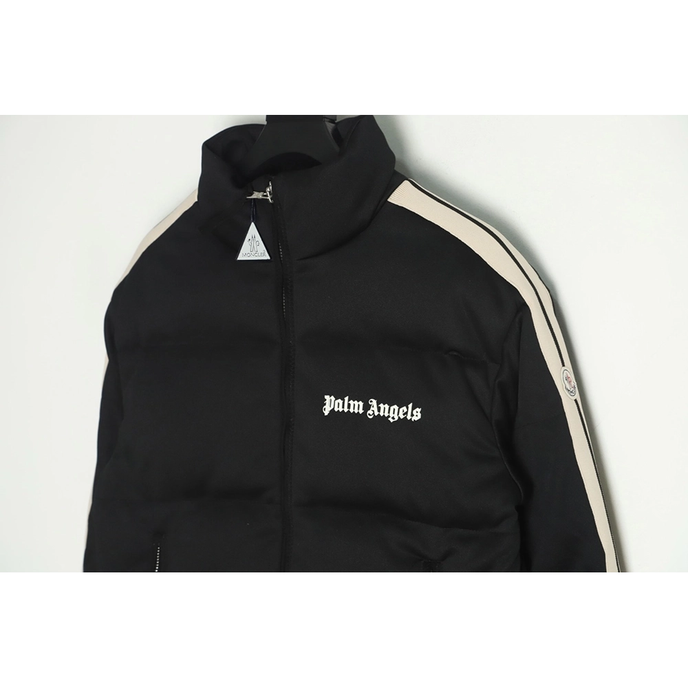 Moncler x Palm Angels joint logo color strip embroidered logo down jacket,Moncler Jacket,Jacket,APPAREL