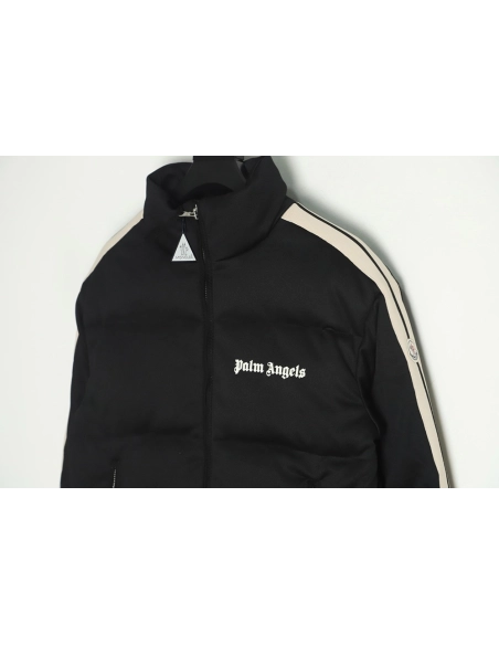 Moncler x Palm Angels joint logo color strip embroidered logo down jacket,Moncler Jacket,Jacket,APPAREL