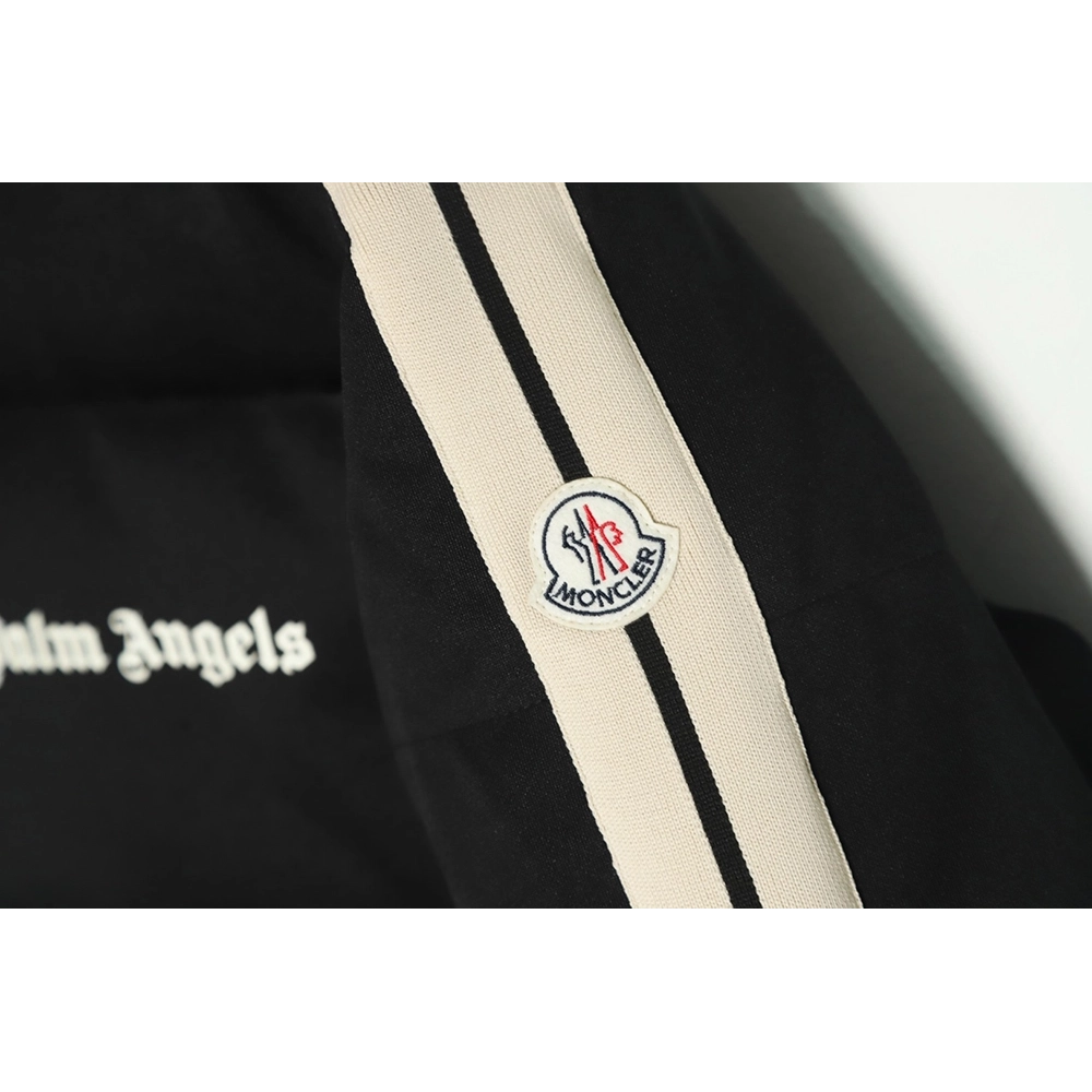 Moncler x Palm Angels joint logo color strip embroidered logo down jacket,Moncler Jacket,Jacket,APPAREL