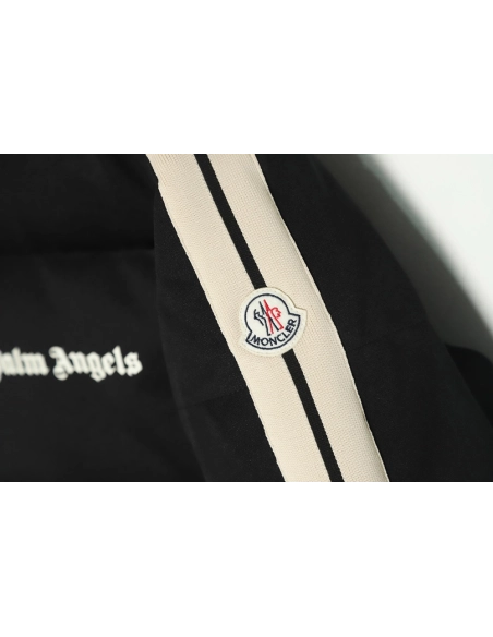 Moncler x Palm Angels joint logo color strip embroidered logo down jacket,Moncler Jacket,Jacket,APPAREL