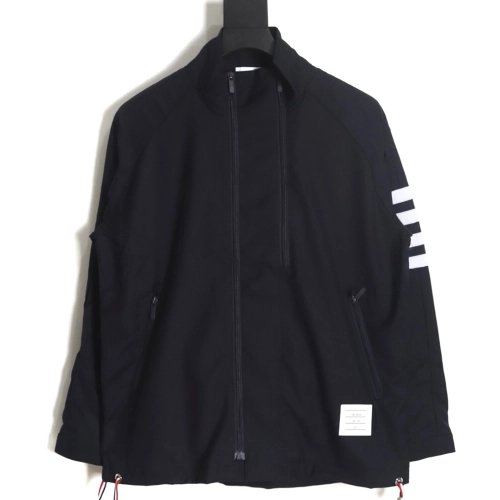 Thom Browne White Quad Bar Double Zip Jacket,Thom Browne Jacket,Jacket,APPAREL