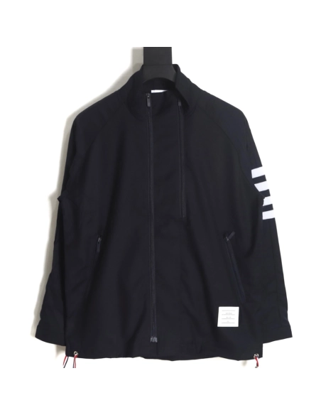 Thom Browne White Quad Bar Double Zip Jacket,Thom Browne Jacket,Jacket,APPAREL