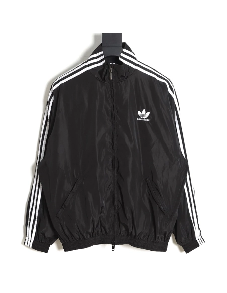 Balenciaga x Adidas Joint Side Webbing Vintage Jacket,Balenciaga Jacket,Jacket,APPAREL