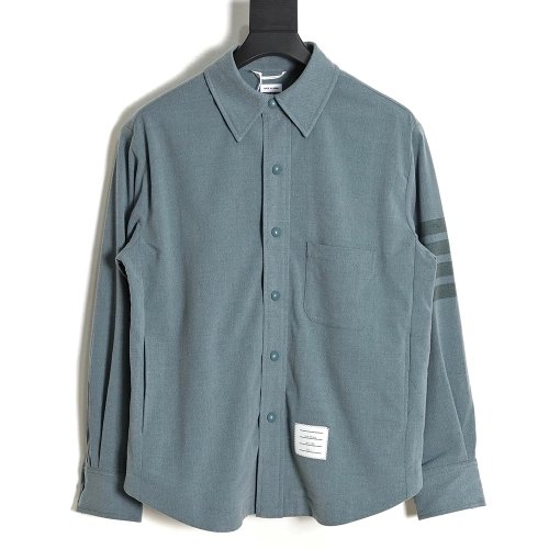 Thom Browne 23SS 4Bar Smoked Flannel Long Sleeve Shirt Jacket,Thom Browne Jacket,Jacket,APPAREL