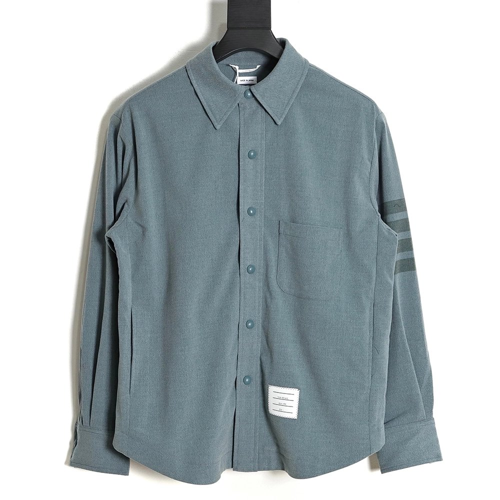 Thom Browne 23SS 4Bar Smoked Flannel Long Sleeve Shirt Jacket,Thom Browne Jacket,Jacket,APPAREL