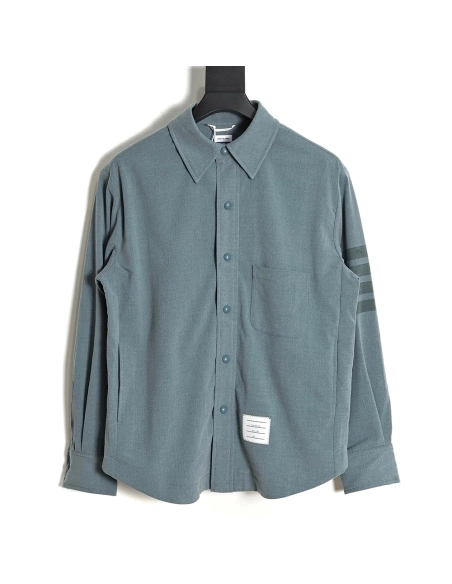 Thom Browne 23SS 4Bar Smoked Flannel Long Sleeve Shirt Jacket,Thom Browne Jacket,Jacket,APPAREL