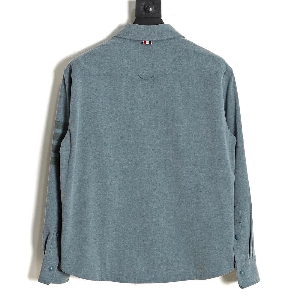 Thom Browne 23SS 4Bar Smoked Flannel Long Sleeve Shirt Jacket,Thom Browne Jacket,Jacket,APPAREL