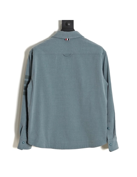 Thom Browne 23SS 4Bar Smoked Flannel Long Sleeve Shirt Jacket,Thom Browne Jacket,Jacket,APPAREL