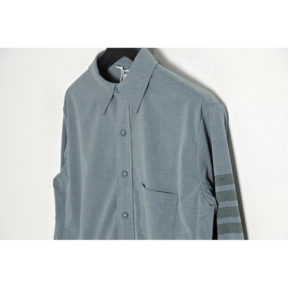 Thom Browne 23SS 4Bar Smoked Flannel Long Sleeve Shirt Jacket,Thom Browne Jacket,Jacket,APPAREL