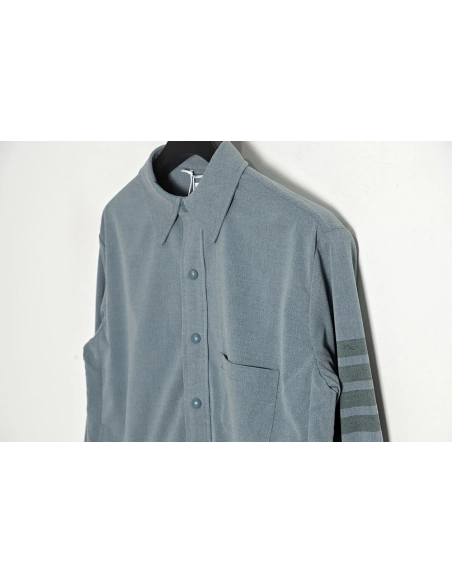 Thom Browne 23SS 4Bar Smoked Flannel Long Sleeve Shirt Jacket,Thom Browne Jacket,Jacket,APPAREL