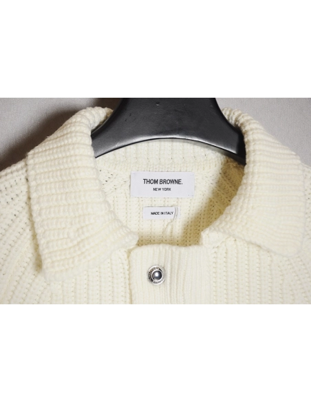 THOM BROWNE 20FW Chunky stitch zip lapel jacket,Thom Browne Jacket,Jacket,APPAREL