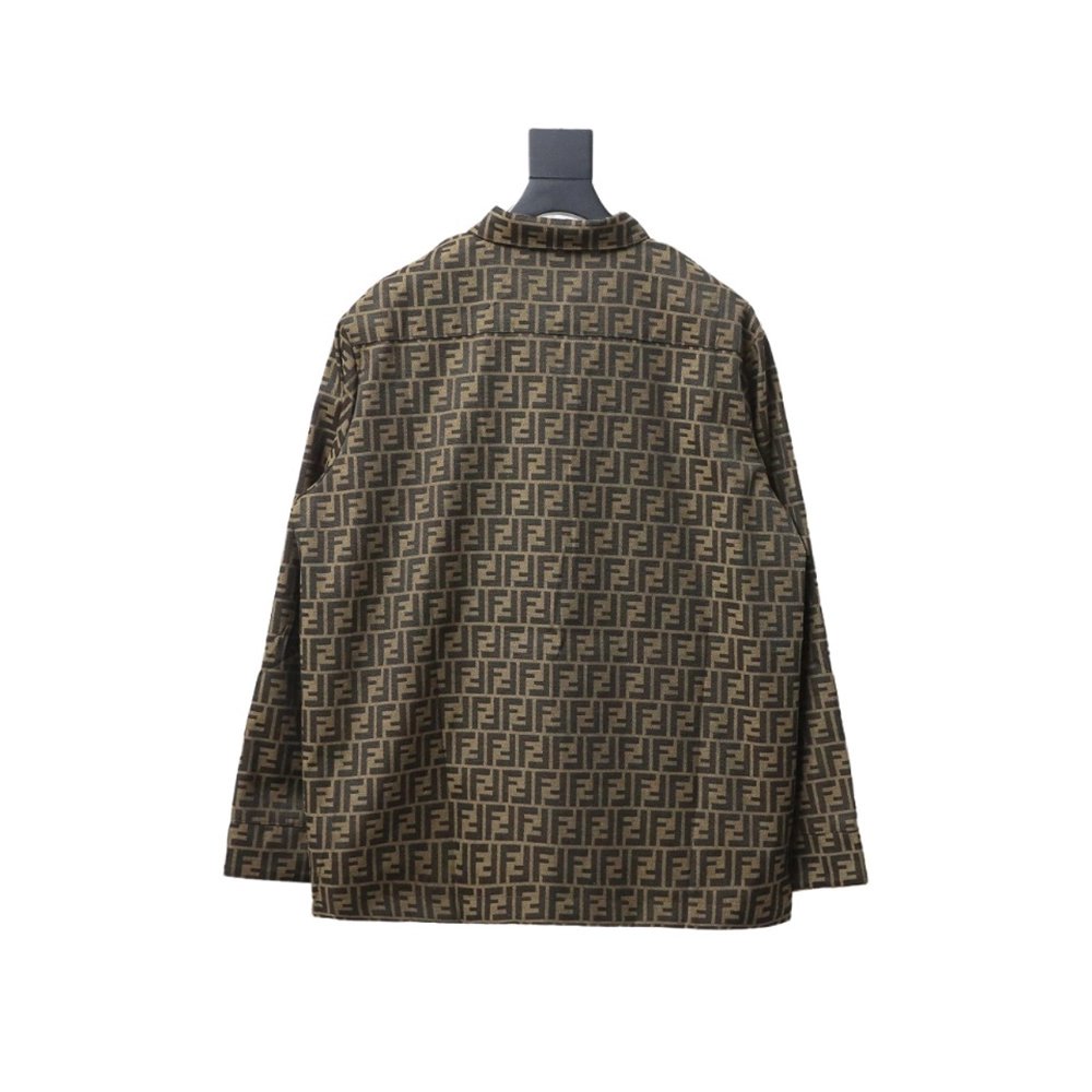 Fendi FF print longsleeved shirt jacket TSK1,Fendi Jacket,Jacket,APPAREL