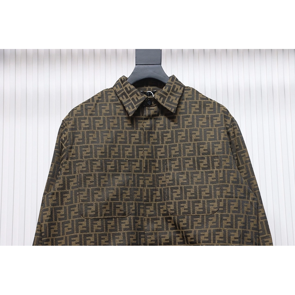 Fendi FF print longsleeved shirt jacket TSK1,Fendi Jacket,Jacket,APPAREL