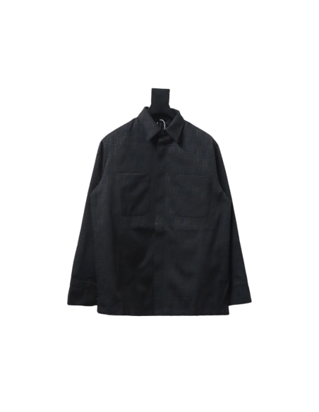 Fendi FF print longsleeved shirt jacket,Fendi Jacket,Jacket,APPAREL