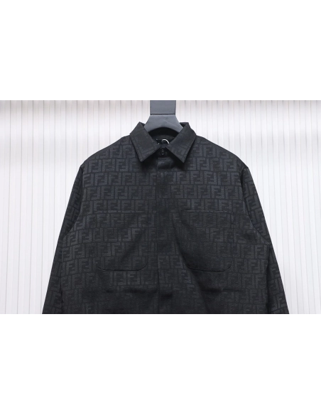 Fendi FF print longsleeved shirt jacket,Fendi Jacket,Jacket,APPAREL