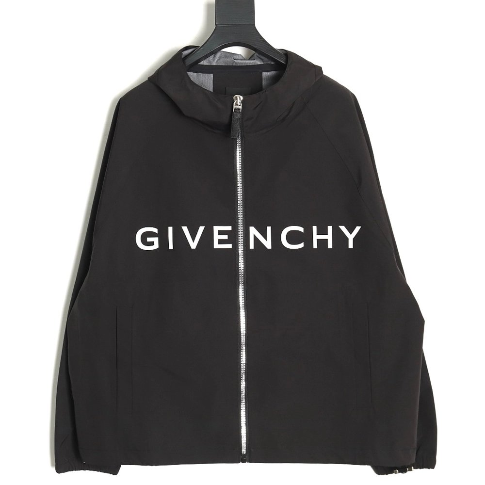 Givenchy Logo Zipup Hooded Jacket TSK1,Givenchy Jacket,Jacket,APPAREL