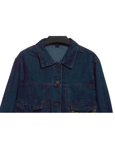 LV Presbyopic Canvas Pocket Denim Jacket,Louis Vuitton Jacket,Jacket,APPAREL