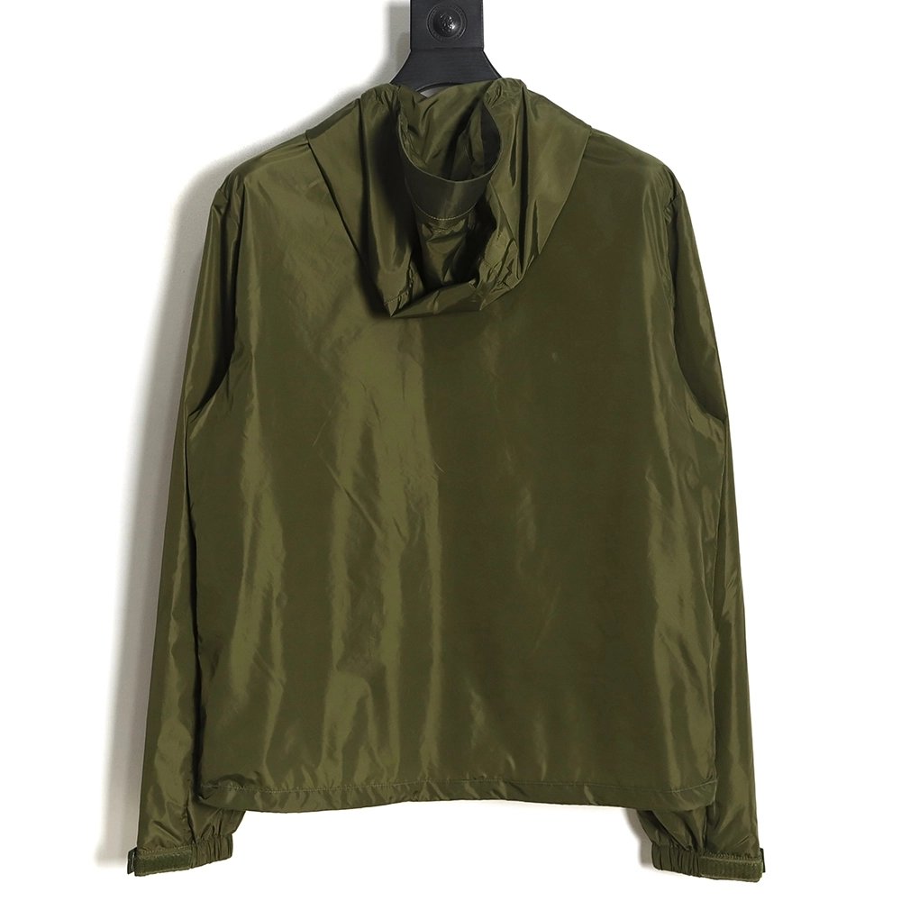 PRADA PRD 23SS nylon triangle logo hooded light jacket jacket,Prada Jacket,Jacket,APPAREL