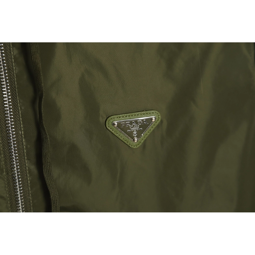 PRADA PRD 23SS nylon triangle logo hooded light jacket jacket,Prada Jacket,Jacket,APPAREL