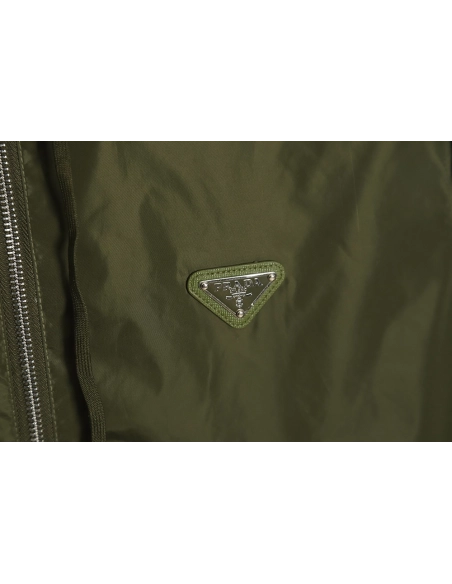 PRADA PRD 23SS nylon triangle logo hooded light jacket jacket,Prada Jacket,Jacket,APPAREL