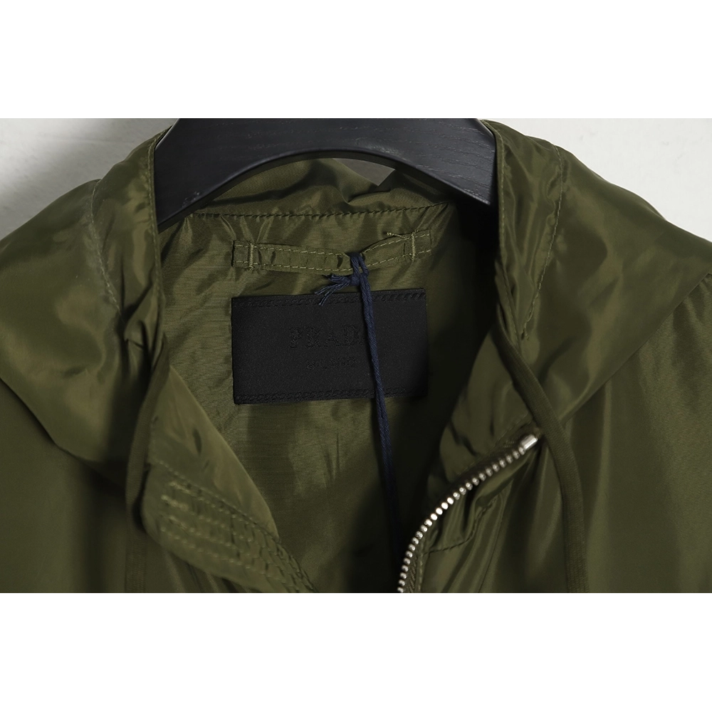 PRADA PRD 23SS nylon triangle logo hooded light jacket jacket,Prada Jacket,Jacket,APPAREL