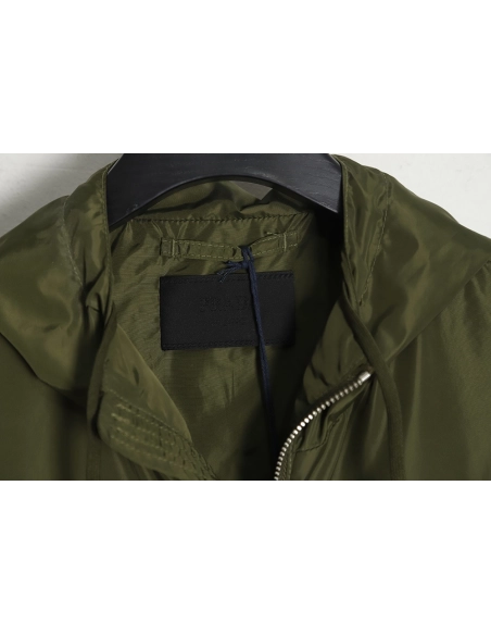 PRADA PRD 23SS nylon triangle logo hooded light jacket jacket,Prada Jacket,Jacket,APPAREL