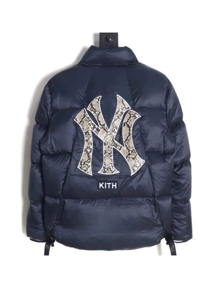KITH MLB joint python pattern embroidered letter down jacket,MLB Jacket,Jacket,APPAREL