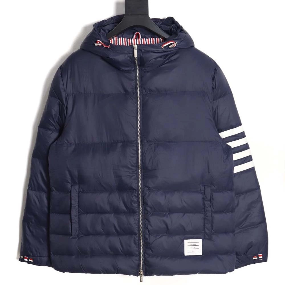 Thom Browne Thom Browne fourstripe short hooded down jacket,Thom Browne Jacket,Jacket,APPAREL