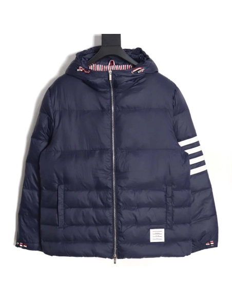 Thom Browne Thom Browne fourstripe short hooded down jacket,Thom Browne Jacket,Jacket,APPAREL