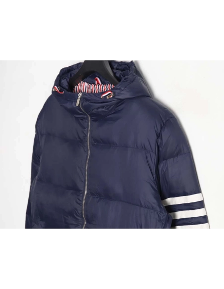 Thom Browne Thom Browne fourstripe short hooded down jacket,Thom Browne Jacket,Jacket,APPAREL