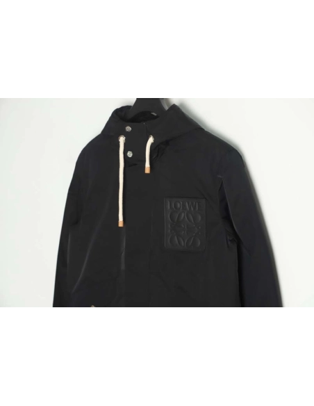 Loewe 22Fw leather label hooded midlength down jacket_CM_1,Loewe Jacket,Jacket,APPAREL