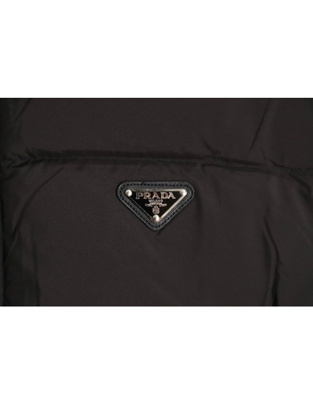 Prada inverted triangle stand collar short down jacket,Prada Jacket,Jacket,APPAREL