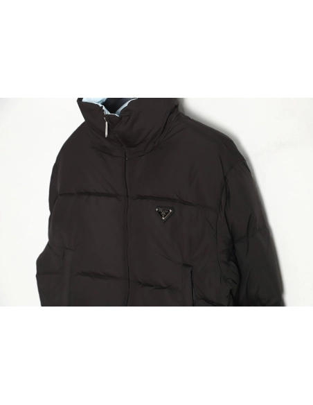 Prada inverted triangle stand collar short down jacket,Prada Jacket,Jacket,APPAREL