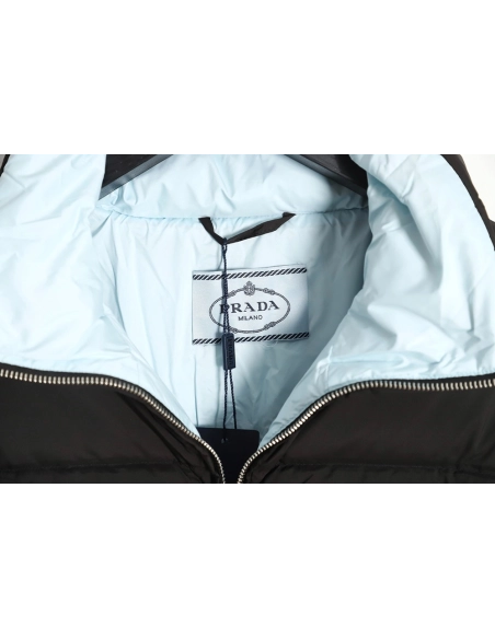 Prada inverted triangle stand collar short down jacket,Prada Jacket,Jacket,APPAREL