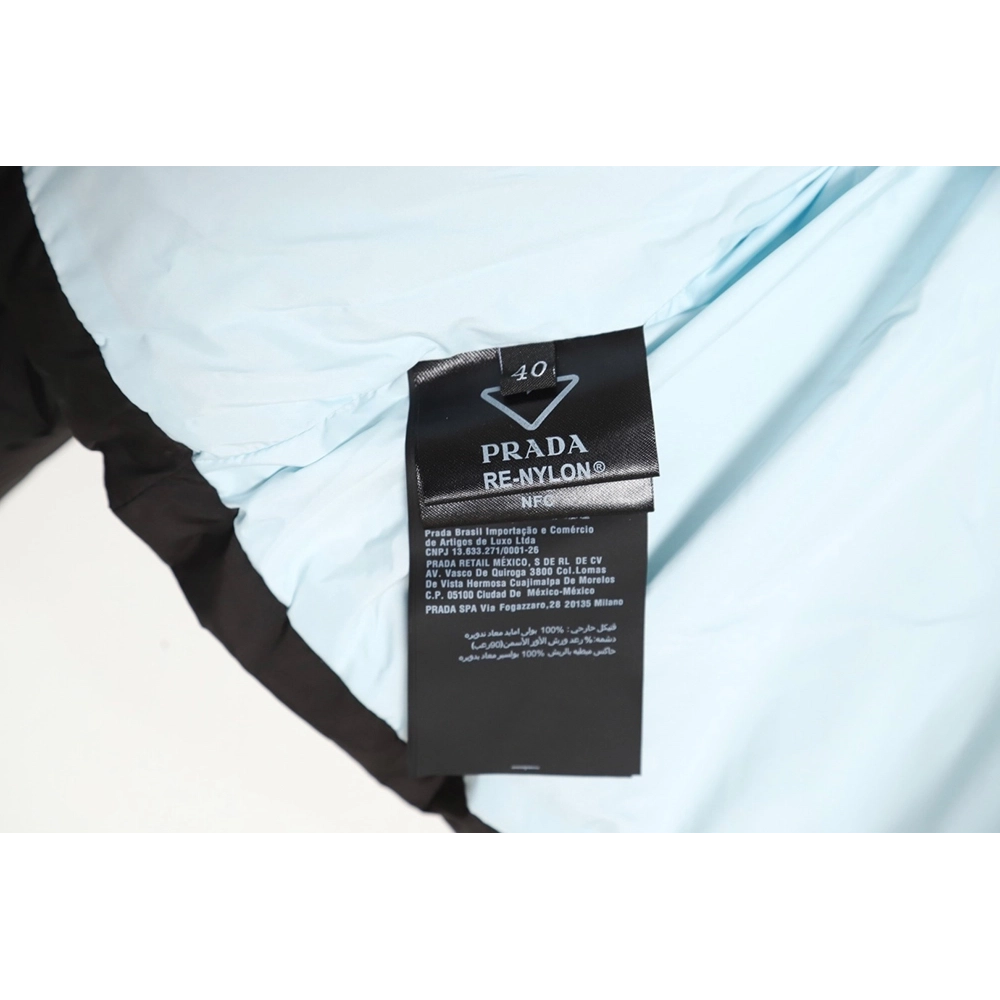 Prada inverted triangle stand collar short down jacket,Prada Jacket,Jacket,APPAREL