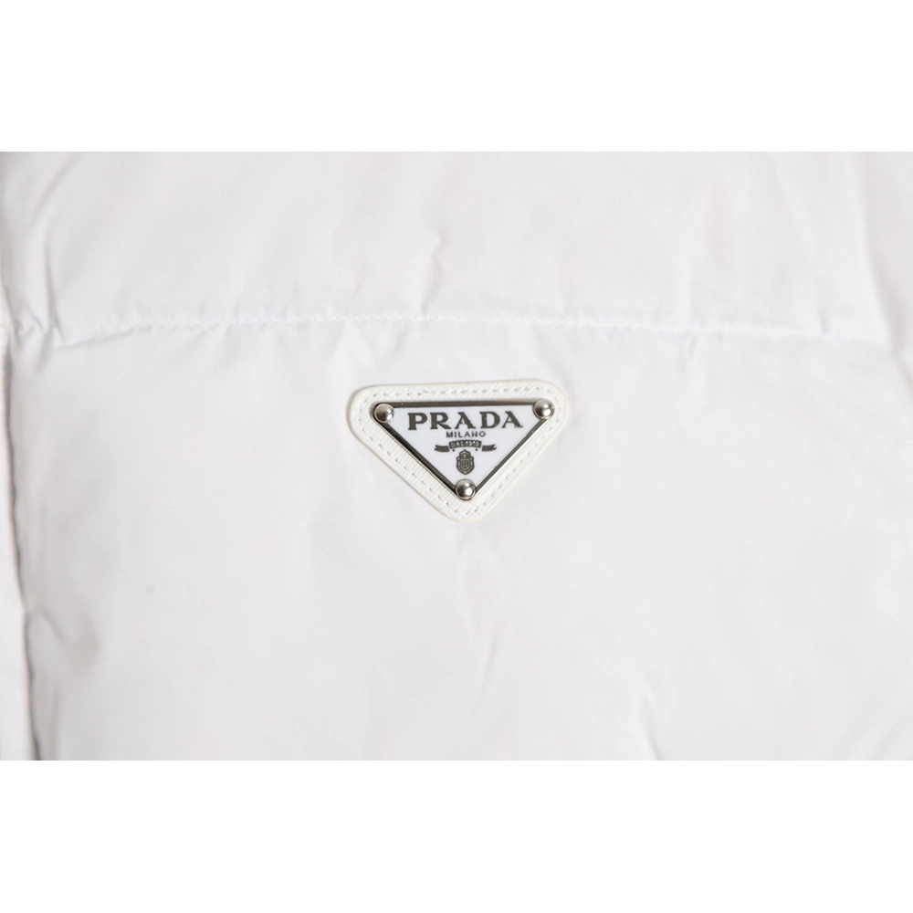 Prada inverted triangle stand collar short down jacket,Prada Jacket,Jacket,APPAREL