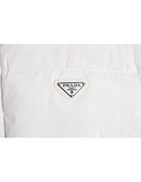 Prada inverted triangle stand collar short down jacket,Prada Jacket,Jacket,APPAREL