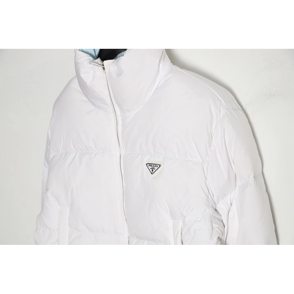 Prada inverted triangle stand collar short down jacket,Prada Jacket,Jacket,APPAREL