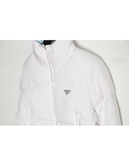 Prada inverted triangle stand collar short down jacket,Prada Jacket,Jacket,APPAREL