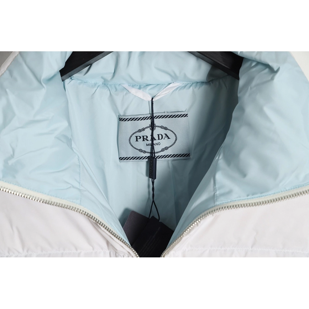 Prada inverted triangle stand collar short down jacket,Prada Jacket,Jacket,APPAREL