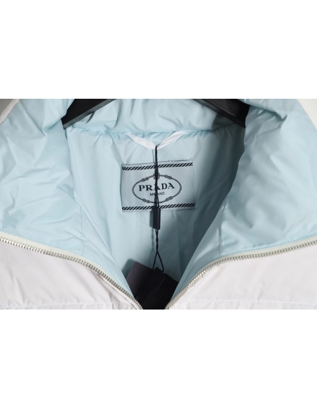 Prada inverted triangle stand collar short down jacket,Prada Jacket,Jacket,APPAREL
