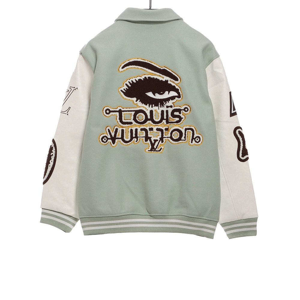 Louis Vuitton devils eye embroidered singlerow baseball jacket,Louis Vuitton Jacket,Jacket,APPAREL